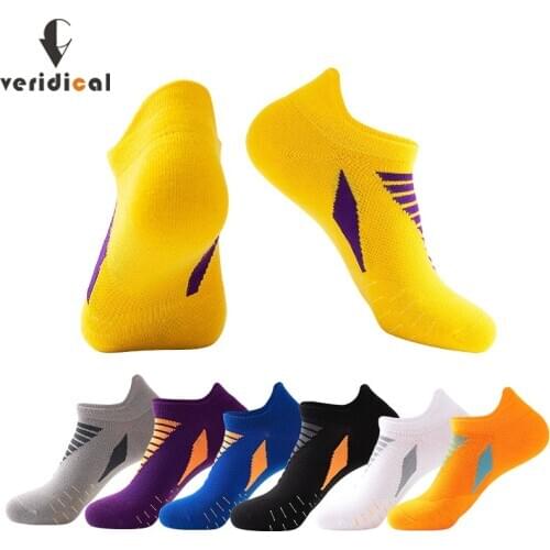 Sport Ankle Boat Socks Pure Cotton Outdoor Basketball Bike Running Football Breathable Non-Slip Colorful No Show Travel Socks