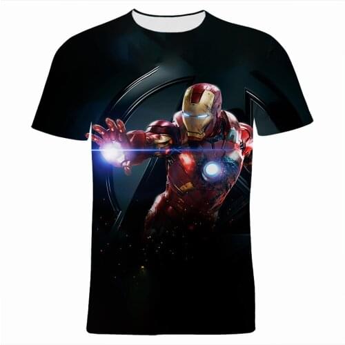 2021 New Fashion Mens Clothes Marvel 3D Print Iron Man Cool Womens Oversize T Shirts Harajuku Style Boy Girl Kids Tee Tops