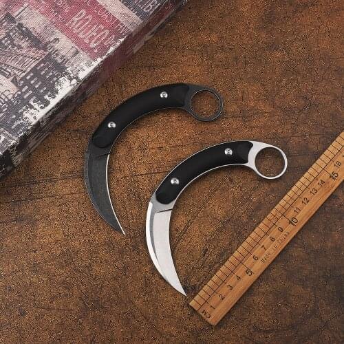 Shadow Moon Claw Fixed Blade Knife Folding Knife G10 Handle Outdoor Survival Claw Tactical Tooth Knife Camping EDC Tool Kydex