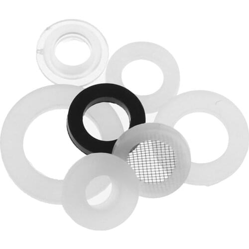 Silicon PTFE Flat Gasket Sealing Ring 1/2" 3/4" 1"Rubber Ring for Shower Nozzle Hose Pipe Bellows Tube Washer Ring White Black