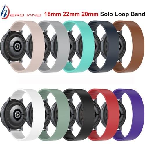 18mm 20mm 22mm silicone Solo Loop Band for Samsung Galaxy watch 3 46mm 42mm active 2 40mm 44mm Gear S3 bracelet