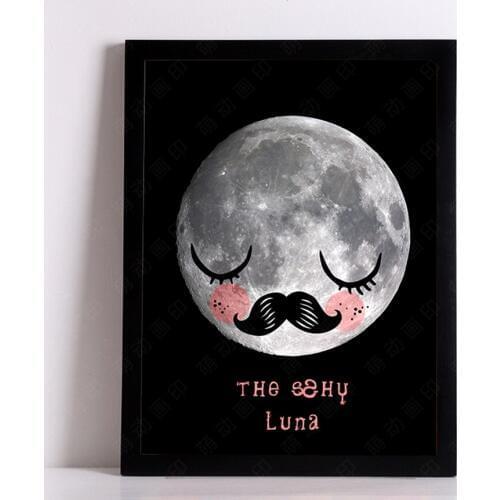 Nordic lovely moon decorative wall painting Canvas Art Print Wall Pictures Home Decoration Frame not include
