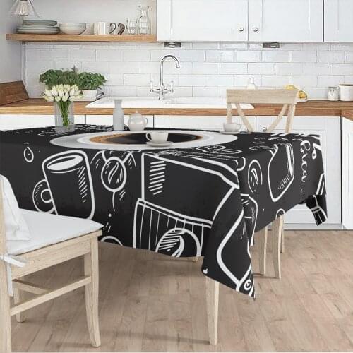 Tablecloth Living Room Kitchen grey white coffee patterned micro fabric cover runner pattern Free Shipping
