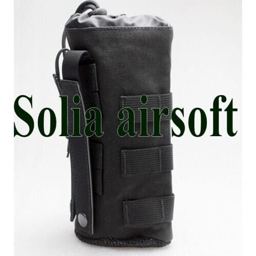 Tactical 1000D Nylon Fabic Cantee Pouch Kettle Pouch Water Bottle Molle Bag for hunting Black