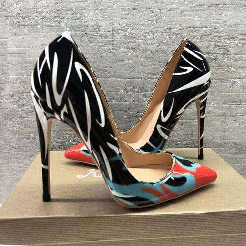 Free shipping fashion women pumps Casua zebra patent leather printed pointed toe high heels shoes 12cm 10cm 8cm Stiletto