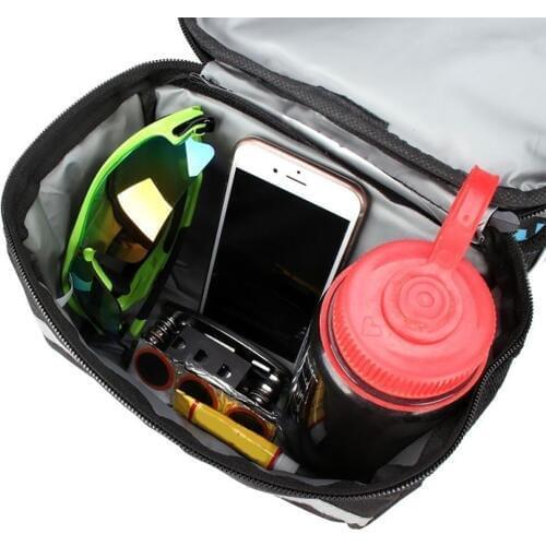Bicycle Bags Durable Waterproof Tube Handlebar Canvas Bag Panniers Outdoor Sport Accessories Bike Front Basket Touch screen Bag