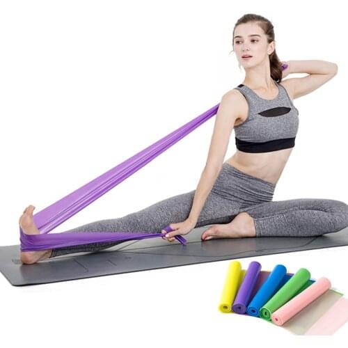 Yoga Pilates Resistance Band Stretching Exercise Fitness Belt Elastic Training Fitness Exercise Rubber 150cm Natural Rubber