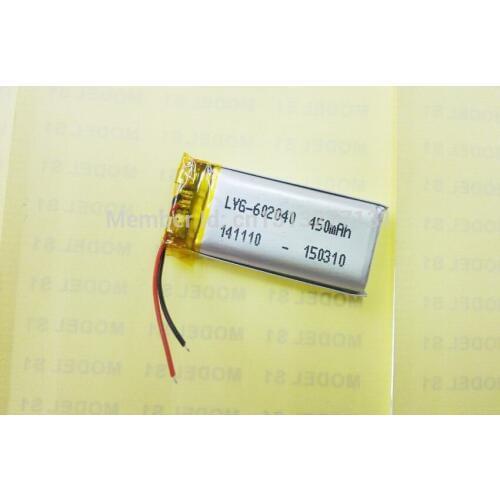 Battery factory outlet 602040 450mah lithium-ion polymer battery quality goods quality of CE FCC ROHS certification authority