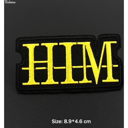 Yellow Letters Embroidered Iron On Patch Rock Badge Appliques for Jackets Jeans Backpack Clothes Decoration