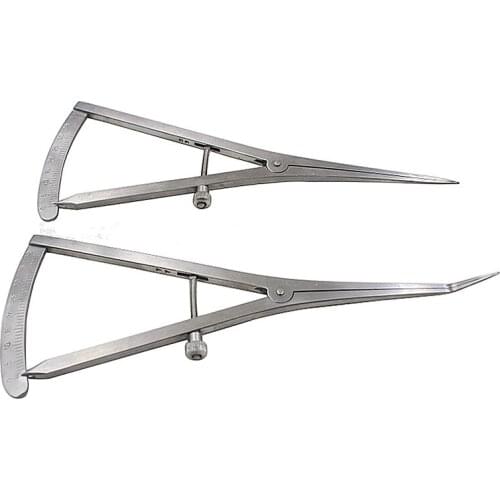 1Pcs Curved Straight Tip Dental Gauge Caliper Screw Lock Stainless steel Dental Caliper for Measure Dental Lab Tools Dentist Mat