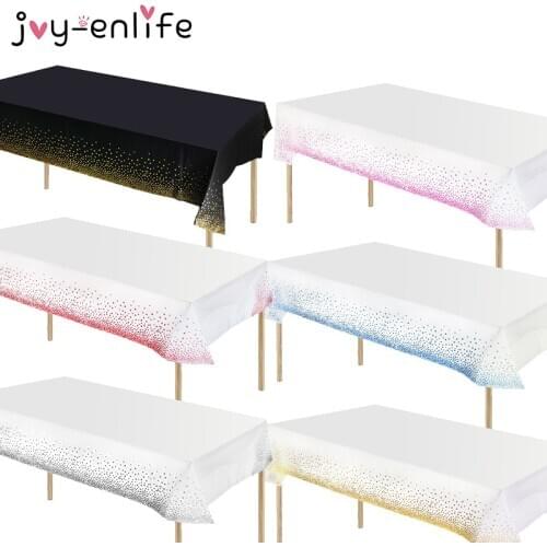 137*274cm Disposable Table cloth Rose Gold Dot Tablecloth Baby Shower Birthday Party Disposable Table Cloth Wedding Home Decor