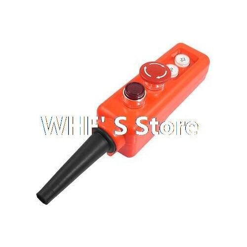 220V Red Light Mushroom Emergency Stop Up Down Hoist Crane Push Button Switch