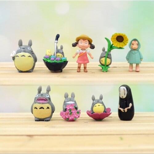 9pcs/lot Ghibli Anime Figure My Neighbor Totoro Toy Hayao Miyazaki Mini Garden PVC Action Figures Toys For Kids Gifts