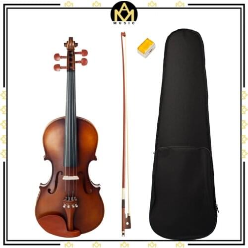 Acoustic Violin 4/4 Full Size Violin Fiddle W/ Bow Case Bridge Jujube Wood Accessories