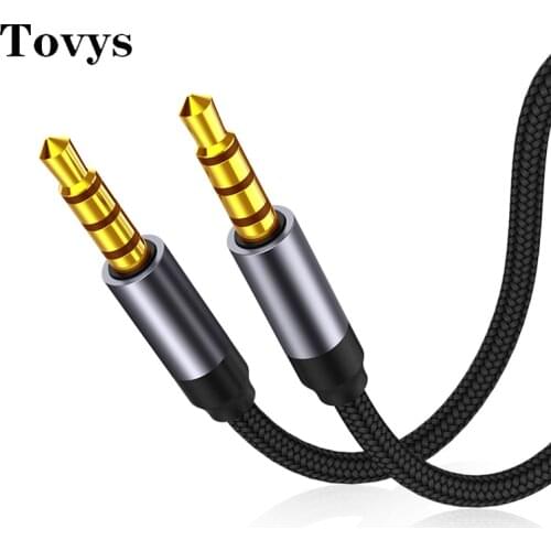 4 Poles 3.5MM Audio Cable Jack 3.5mm Male to Male Aux audio cable Nylon Braid Headphone Speaker Line for Car PC Mp3 Mp4 Louder