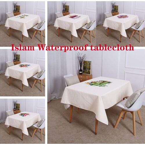 Cities Dog Linen Tablecloths On The Table