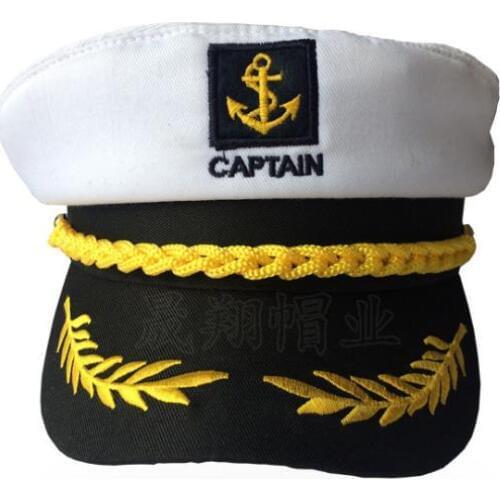 Children Christmas Party Costume Yacht Boat Ship Sailor Captain Hat Adults Vintage Skipper Cap Favors white red black