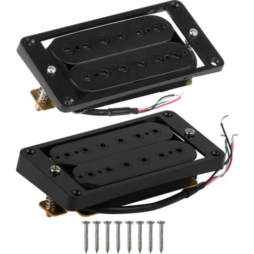 FLEOR Humbucker Guitar Pickup Neck Bridge Pickup Set with Curved Frame For LP Style Electric Guitar