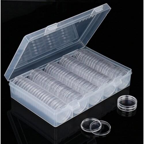 Coin Capsules Protect Gasket Coin Holder Case With Storage Organizer Box For Coin Collection Supplies
