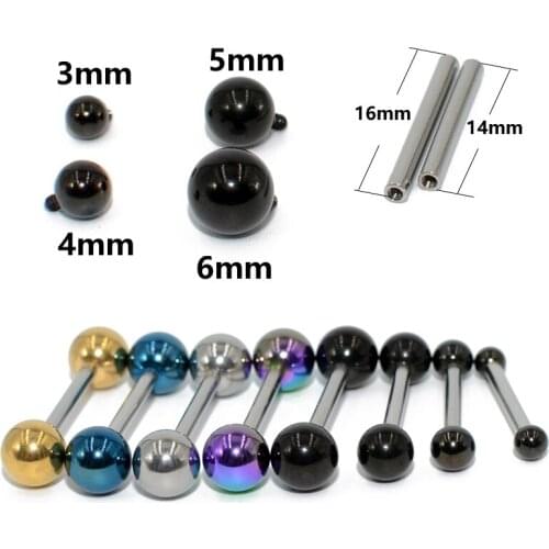 CHUANCI 1 PC Surgical Steel Piercing Barbells Tongue Bars Nipple Ring Body Jewelry 14g