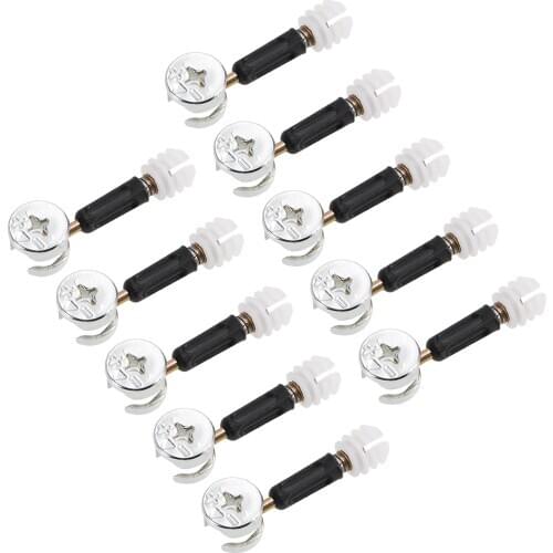 Uxcell Furniture Connecting Kit 15mm OD Cam Fitting M6x35mm Screws Carbon Steel 10 Sets