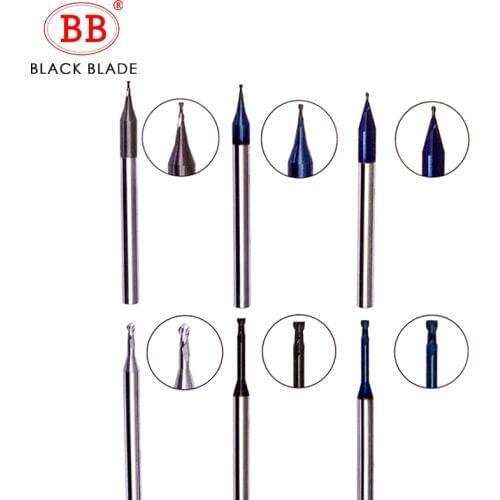 BB Micro Carbide End Mill 2xD Rib Processing Cutter CNC Deep Long Neck Small Diameter 0.2 0.3 0.4 0.5 0.6 0.7 0.8 0.9mm Mini