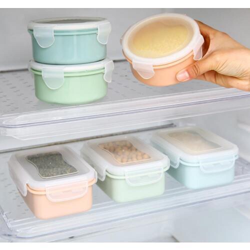 Round/Rectangle Kitchen Organizer Food Storage Container Seal Crisper Lunch Box Dinnerware Food Storage Container School Office