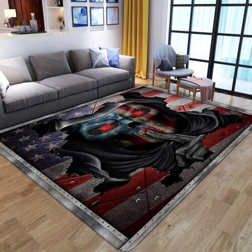 New Terror Skulls 3D Printed Carpets for Living Room Bedroom Decor Carpet Soft Flannel Home Area Rugs Halloween Party Floor Mats