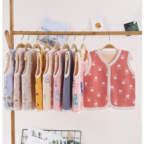 Autumn Winter Baby Keep Warm Vest Coat Fashion Cute Girl Waistcoat Print Cartoon Sweater Vest Boys Clothes Kids V-neck Vest
