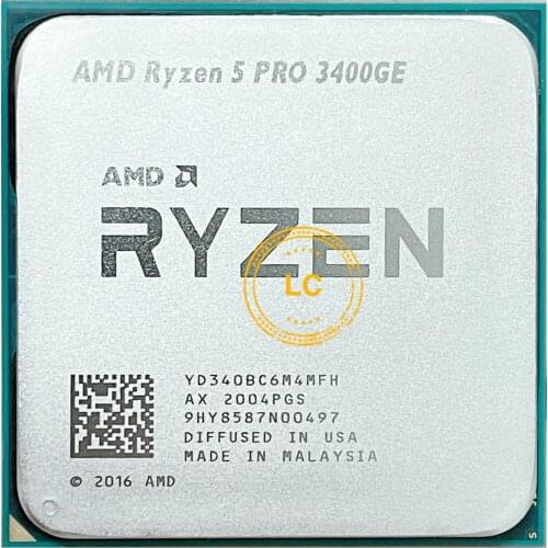 AMD Ryzen 5 PRO 3400GE R5 PRO 3400GE 3.3 GHz Quad-Core Eight-Thread 35W CPU Processor YD340BC6M4MFH Socket AM4