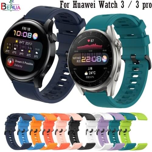 BEHUA Silicone Strap For Huawei Watch 3 / 3 pro Smartwatch 22mm Watchband Wristband Bracelet For Huawei Watch 2 pro Accessories
