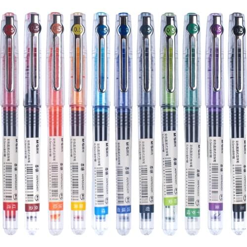 M&G ARPM2401 Direct-fluid-roller Pen Color Gel Pen 0.5 Quick-drying Large-capacity Retro Colors Students Use to Take Notes 6PCS