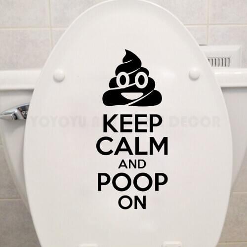 Keep Calm and Poop On Toliet Seat Decal Removable Bathroom Toilet Lip Stickers Washroom Vinyl Decor Stickers AY1185