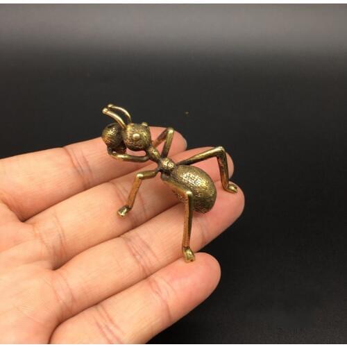 Collectable Chinese Brass Carved Buddhism Ant Incense Stick Exquisite Small Statues