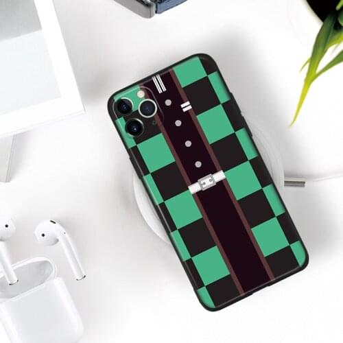 Tanjiro Kamado KNY clothes design silicone Phone Case FOR iPhone Se 6 6s 7 8 Plus X Xr Xs 11 12 Mini Pro Max Glass Cover Shell