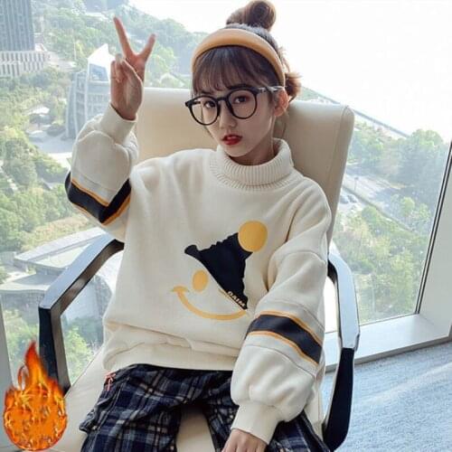 Girls' Hoodies Sweatshirts Kids Outwear 2021 Velvet Thicken Warm Winter Autumn Cotton Fleece Outdoor School Childrens Clothing