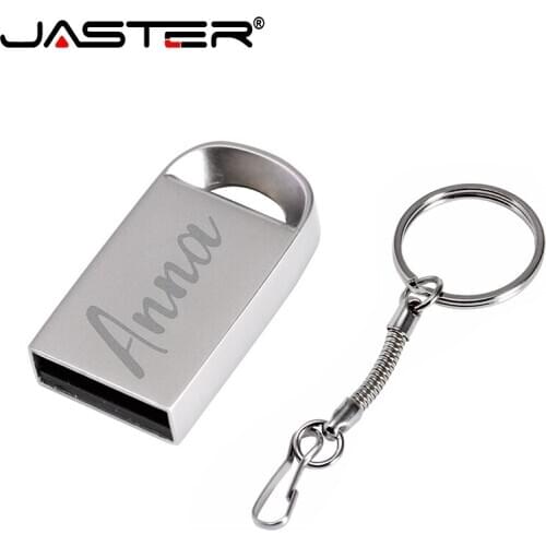 JASTER USB 2.0 Mini Metal USB Flash Drive 4GB 8GB 16GB 32G 64GB pen drive waterproof usb stick pendrive High speed custom logo