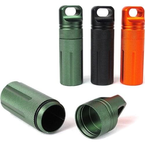 EDC waterproof Container capsule dry pill holder Survive seal box storage trunk bottle case outdoor hike camp medicine match