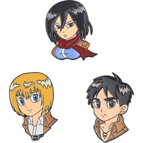 YA266 Cartoon Brooch Concealer Cloth Small Ornaments Clothes Bags Pins Attacking Giants Cartoon Badge Jewelry Gift for Friends