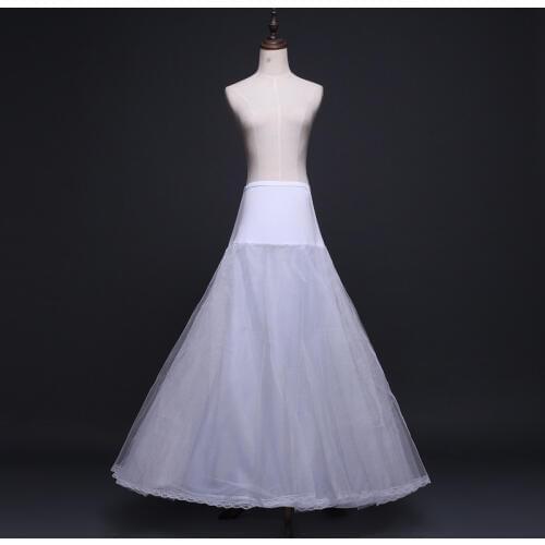 In Stock Free Sizes Elastic 1 hoop Long Tulle Wedding Petticoat A Line Cheap Bridal Underskirt Enaguas Para Vestidos De Novia