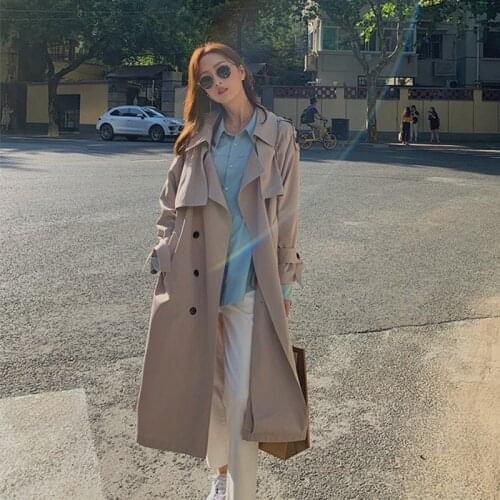 Woolen Coat Womens Korean Version 2021 Fashion Hepburn Long Jacket knee Length Loose Temperament Windbreaker Jacket Women