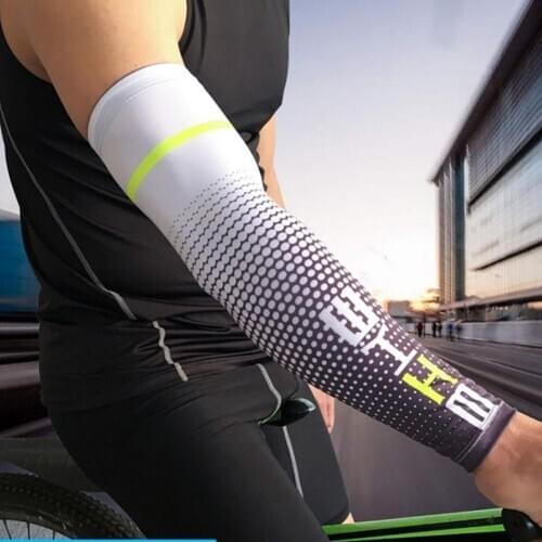 1Pair Cool Men Sport Cycling Running Bicycle UV Sun Protection Cuff Cover Unisex Protective Arm Sleeve Bike Arm Warmers Sleeves