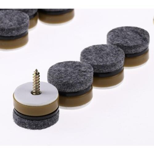 10Pcs Screw-On Legs Caps Felt Feet Pads Heighten Furniture Mats Legs Covers Anti Slip Table Chair Tube End Plugs Foot Hardware