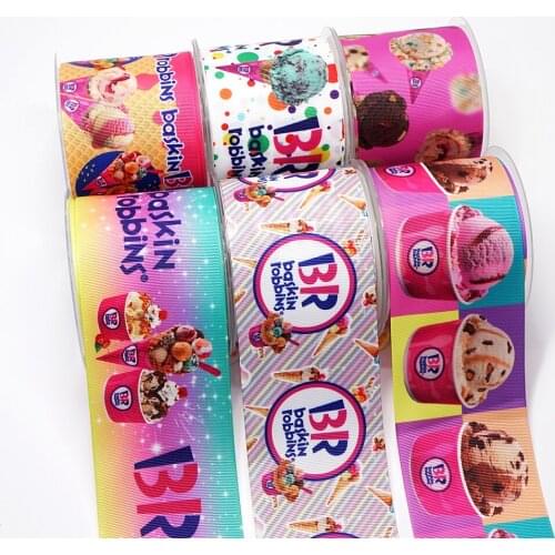 10 Yards Candy cake Printed Grosgrain Ribbon For Hair Bows DIY Crafts Handmade Accessories 48943