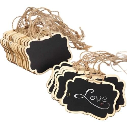 12PCS Mini Chalkboards Rectangular Hanging Blackboard Double Sided Chalkboard Wedding Party Message Note Board пробковая доска