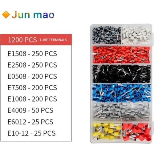 1200pcs/Box Wire Terminal Crimp Connector Insulated Uninsulated Wire End Ferrules --M25