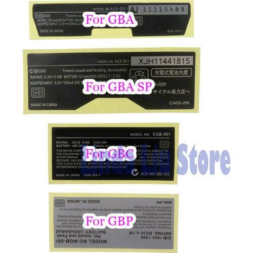 20pcs New Lables Back Stickers replacement for Gameboy Advance/ SP/ Color for GBA/ GBA SP/ GBC/GBP Game Console