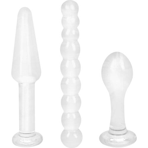3Pcs/set Glass Crystal Butt Plug Butt Stimulation Sex Toys for Women Men Anal Dildo Bead Prostate Massager Anal Plug