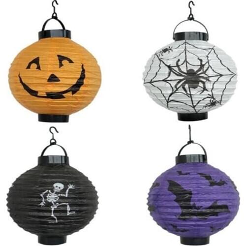 5 pcs Fashion Hot Halloween LED Paper Pumpkin Ghost Hanging Lantern Light Holiday Party Decor