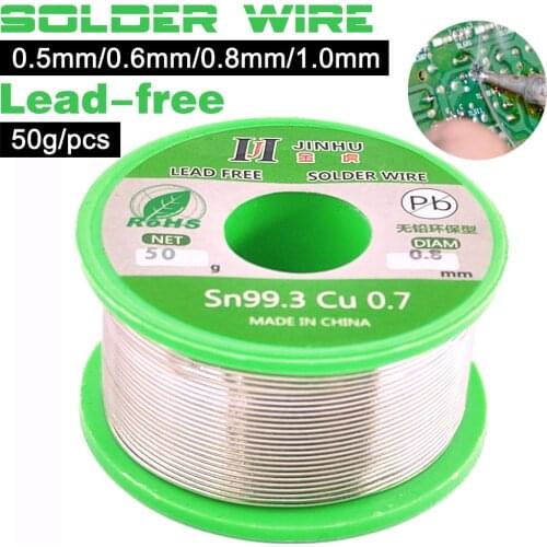 50g Sn99.3/Cu0.7 Lead-free Solder Wire 0.5/0.6/0.8/1.0 mm Unleaded Lead Free Rosin Core For Electrical Solder RoHs